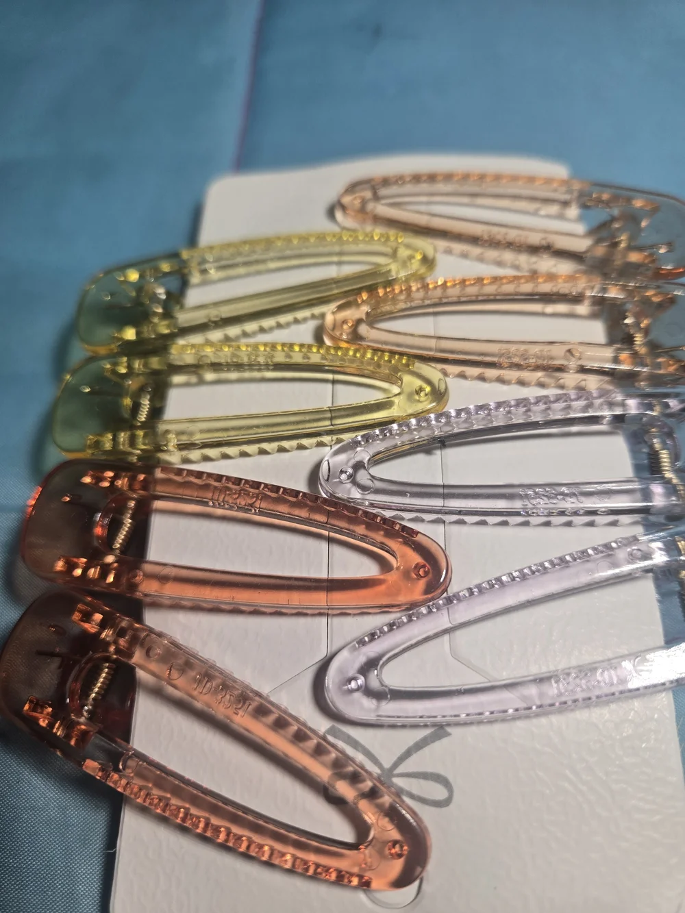 Acrylic Resin Triangle Clear Transparent Candy Colorful Hair Clips Set Of 8 New